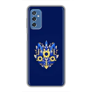 Чохли для Samsung Galaxy M52 Укр. Символіка (AlphaPrint) (Квітковий Герб)