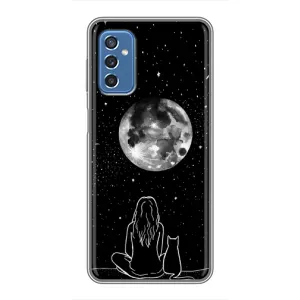 Чохол з малюнком кіт на Samsung Galaxy M52 (Дівчина з котом)