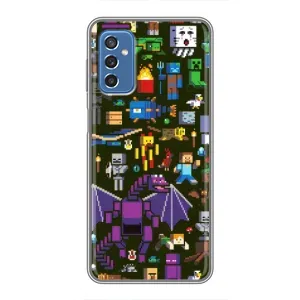 Чехол Майнкрафт на Samsung Galaxy M52 (AlphaPrint) Minecraft (Коллаж Майнкрафт)