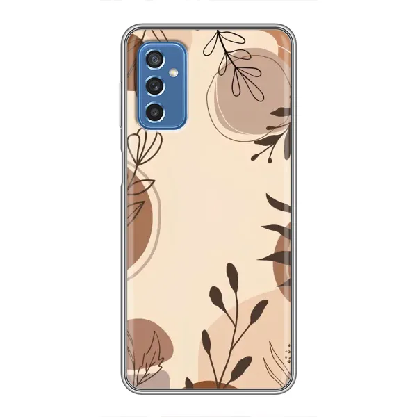 Чохол з принтом «Коричневі квіти» для Samsung Galaxy M52