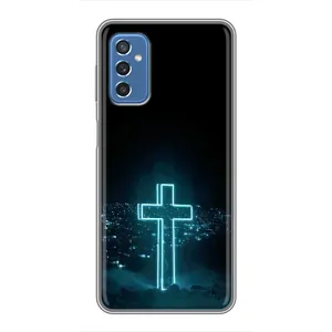 Чехол для Samsung Galaxy M52 (AlphaPrint) - (Христианские) (Крест и город)
