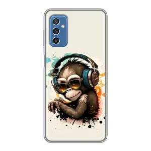 Чохол з Мавпами Samsung Galaxy M52 - (AlphaPrint) (Макака в навушниках)