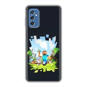 Чехол Майнкрафт на Samsung Galaxy M52 (AlphaPrint) Minecraft (персонажи Minecraft)