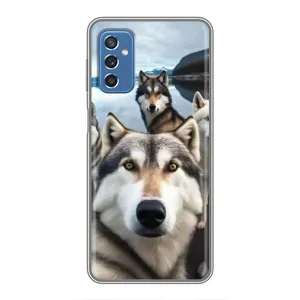 Чохол з Хаскі Samsung Galaxy M52 - (AlphaPrint) (Селфі Хаскі)