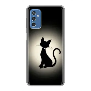Чохол з принтом для Samsung Galaxy M52 (AlphaPrint) Модні коти (Силует котика)