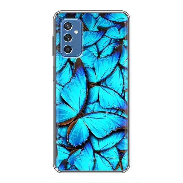 Чехол с принтом «Синие бабочки» для Samsung Galaxy M52
