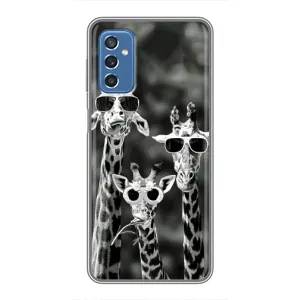 Силіконовий чохол з КАРТИНКАМИ літо для Samsung Galaxy M52 (AlphaPrint) (Жирафи в окулярах)