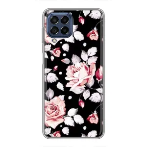 Чехлы с Цветами для Samsung Galaxy M53 (5G) (M536B) (VPrint) (Цветочки на черном)