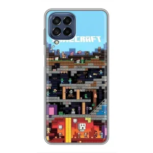 Чехол Майнкрафт на Samsung Galaxy M53 (5G) (M536B) (AlphaPrint) Minecraft (фон Minecraft)