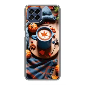 Чехол с уникальным дизайном «Осень с кофе» для Samsung Galaxy M53 (5G) (M536B) (Кофе и тыковки)