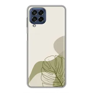 Силиконовый чехол с принтом в цветах на Samsung Galaxy M53 (5G) (M536B) (Зеленая монстера дизайн)
