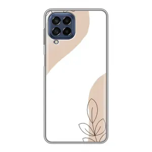 Силиконовый чехол с принтом в цветах на Samsung Galaxy M53 (5G) (M536B) (Нюдовая веточка абстракция)
