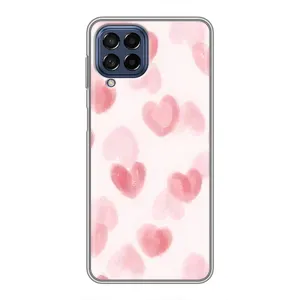 Чехол с розовым рисунком для Samsung Galaxy M53 (5G) (M536B) (Розовые сердечки)