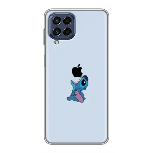 Чехол с принтом Стич на Samsung Galaxy M53 (5G) (M536B) (Stitch apple)