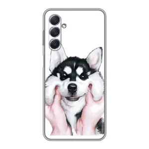 Чехол с Хаски для Sansung Galaxy M54 (5G) - (AlphaPrint) (Хаски улыбака)