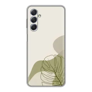 Силиконовый чехол с принтом в цветах на Sansung Galaxy M54 (5G) (Зеленая монстера дизайн)
