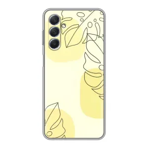 Силиконовый чехол с принтом в цветах на Sansung Galaxy M54 (5G) (Желтая монстера арт)