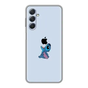 Чехол с принтом Стич на Samsung Galaxy M54 (5G) (Stitch apple)