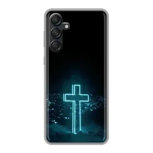 Чехол для Samsung Galaxy M55 5G (AlphaPrint) - (Христианские) (Крест и город)