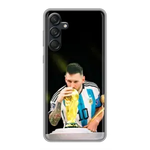 Чехлы для Samsung Galaxy M55 5G (Leo чемпион) (AlphaPrint) (Кубок Месси)