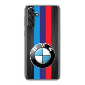Чехол для Галакси М55 5G - с принтом БМВ (AlphaPrint) (Лого BMW)