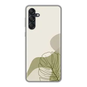 Силиконовый чехол с принтом в цветах на Samsung Galaxy M55 5G (Зеленая монстера дизайн)