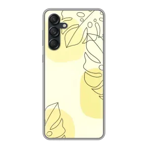 Силиконовый чехол с принтом в цветах на Samsung Galaxy M55 5G (Желтая монстера арт)
