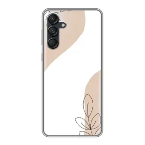 Силиконовый чехол с принтом в цветах на Samsung Galaxy M55 5G (Нюдовая веточка абстракция)