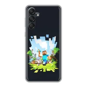 Чехол Майнкрафт на Samsung Galaxy M55 5G (AlphaPrint) Minecraft (персонажи Minecraft)