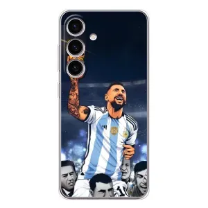 Чехлы для Samsung Galaxy M56 (Leo чемпион) (AlphaPrint) (Месси с кубком)