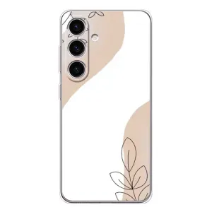 Силиконовый чехол с принтом в цветах на Samsung Galaxy M56 (Нюдовая веточка абстракция)