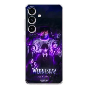 Чехол с дизайном Венздей 2 на Samsung Galaxy M56 (Фиолетовая магия Уэнздей)