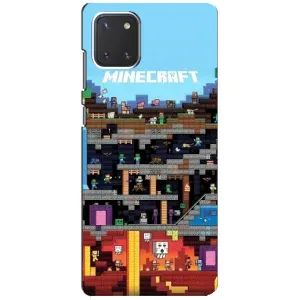 Чехол Майнкрафт на Samsung Galaxy Note 10 Lite (AlphaPrint) Minecraft (фон Minecraft)