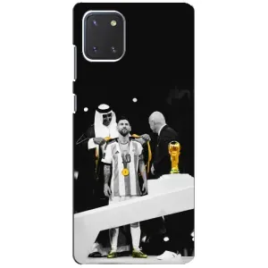Чехлы для Samsung Galaxy Note 10 Lite (Leo чемпион) (AlphaPrint) (Месси в накидке)