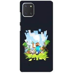Чехол Майнкрафт на Samsung Galaxy Note 10 Lite (AlphaPrint) Minecraft (персонажи Minecraft)