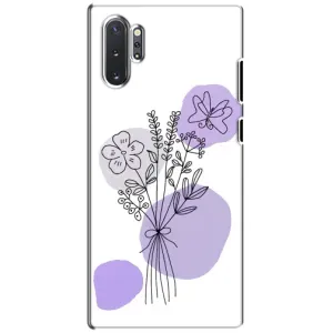 Силиконовый чехол с принтом в цветах на Samsung Galaxy Note 10 Plus (Букет фиолетовая абстракция)