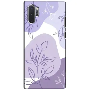 Силиконовый чехол с принтом в цветах на Samsung Galaxy Note 10 Plus (Фиолетовые листья абстракция)