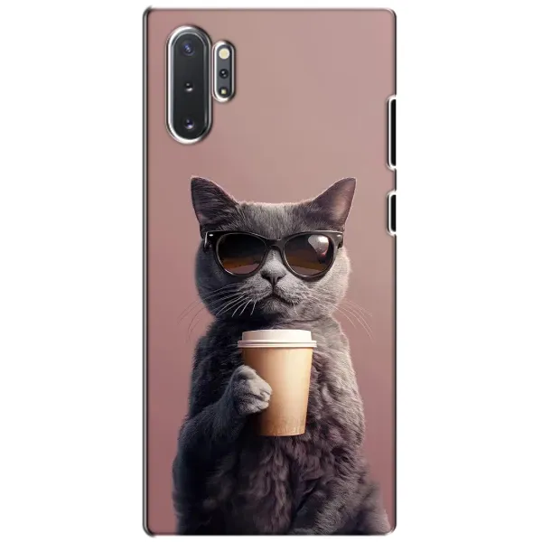 Чехол с принтом «Кот с кофе» для Samsung Galaxy Note 10 Plus Чехол с принтом «Кот с кофе» для Samsung Galaxy Note 10 Plus
