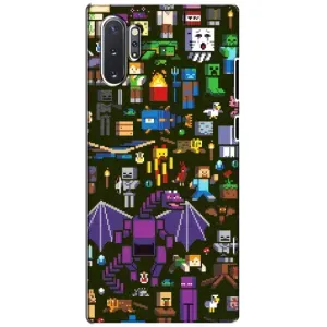 Чехол Майнкрафт на Samsung Galaxy Note 10 Plus (AlphaPrint) Minecraft (Коллаж Майнкрафт)