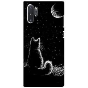 Чохол з принтом для Samsung Galaxy Note 10 Plus (AlphaPrint) Модні коти (Котик і місяць)