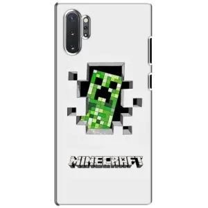 Чехол Майнкрафт на Samsung Galaxy Note 10 Plus (AlphaPrint) Minecraft (крипер Майнкрафт)