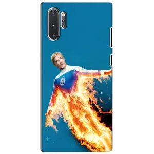 Чехол с принтом Фантастическая четверка для Samsung Galaxy Note 10 Plus (Человек-факел в огне)