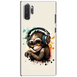 Чохол з Мавпами Samsung Galaxy Note 10 Plus - (AlphaPrint) (Макака в навушниках)