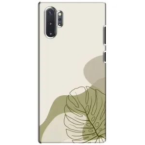 Силиконовый чехол с принтом в цветах на Samsung Galaxy Note 10 Plus (Зеленая монстера дизайн)