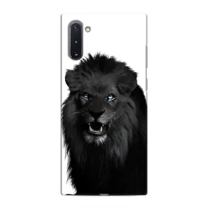 Чехлы с картинками животных Samsung Galaxy Note 10 (Черный ЛЕВ)