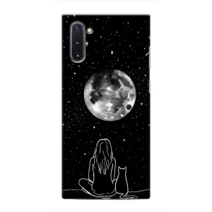 Чехол с рисунком кот на Samsung Galaxy Note 10 (Девушка с котом)