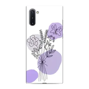Силиконовый чехол с принтом в цветах на Samsung Galaxy Note 10 (Букет фиолетовая абстракция)