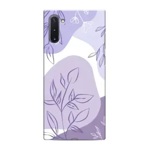 Силиконовый чехол с принтом в цветах на Samsung Galaxy Note 10 (Фиолетовые листья абстракция)
