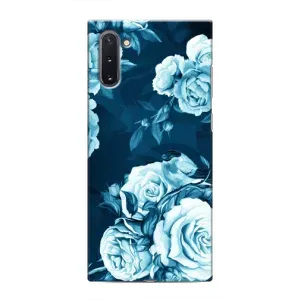 Чехлы (ART) Цветы на Samsung Galaxy Note 10 (VPrint) (Голубые Бутоны)
