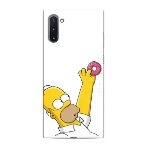 Чехол с Симпсонами для Samsung Galaxy Note 10 (VPrint) (Гомер с пончиком)